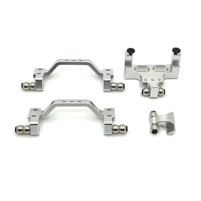 HLSONHENGM Metal Front Rear Pull Rod Seat Servo+Fixing Seat for for WPL 1/16 C64 Metal Upgrade Parts RC Car OP Accessorie(Silver)