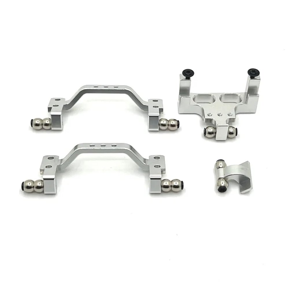 HLSONHENGM Metal Front Rear Pull Rod Seat Servo+Fixing Seat for for WPL 1/16 C64 Metal Upgrade Parts RC Car OP Accessorie(Silver)