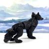 3D Printed Wolf, Articulated Wolf, Black Articulated Wolf Animal Toy, Fidget ADHD Autism Toy W001 (Black) view 1