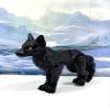 3D Printed Wolf, Articulated Wolf, Black Articulated Wolf Animal Toy, Fidget ADHD Autism Toy W001 (Black) view 2