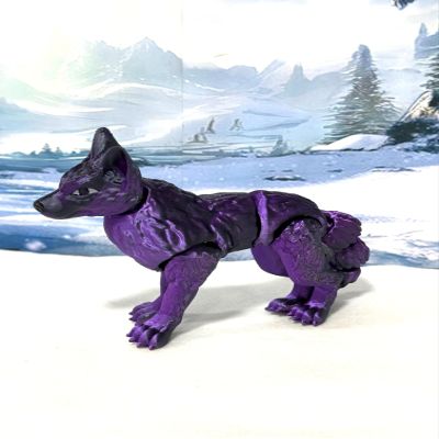 3D Printed Articulated Wolf Toy, Dual Color (Black & Purple), ADHD & Autism Fidget Toy W001