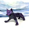 3D Printed Articulated Wolf Toy, Dual Color (Black & Purple), ADHD & Autism Fidget Toy W001 view 3