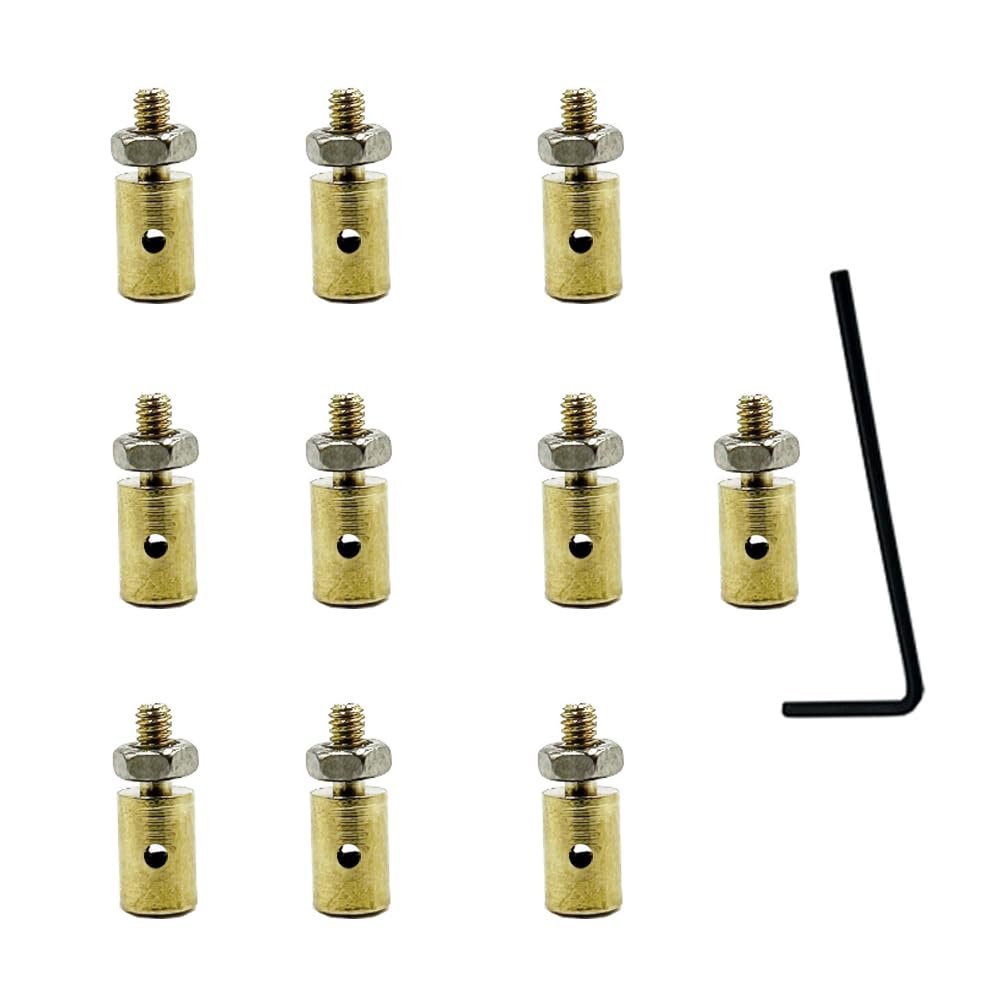 10PCS 1.1mm Pushrod Linkage Stopper Adjustable Pushrod Connector for RC Airplane Plane Helicopter DIY Model Toy Accessories (1.1mm)