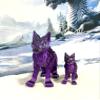 2pcs 3D Printed Wolf, Articulated Black and Purple Wolf, Mother and Child Wolf Animal Toy, Fidget ADHD Autism Toy W001-BPU view 1