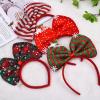 12PCS 2024 New Year Party Headband Hair Hoop Colored Big Bow Festive Costume Headdress For Graduation Photo Props 12PCS view 3
