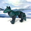 3D Printed Articulated Wolf, Dual Color Animal Toy, Large Fidget ADHD Autism Toy W001 (Black & Green) view 1