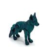 3D Printed Articulated Wolf, Dual Color Animal Toy, Large Fidget ADHD Autism Toy W001 (Black & Green) view 3