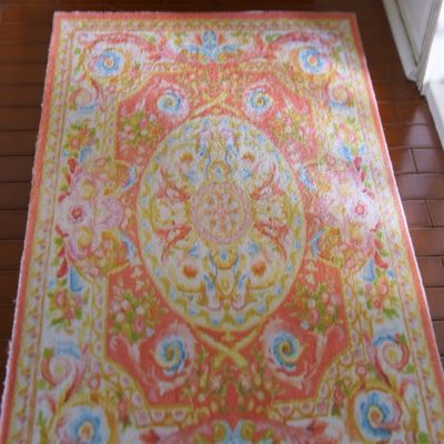 1/12 1/6 Vibrant Pastel Floral French Aubusson Style Miniature Dollhouse Rug (Large)