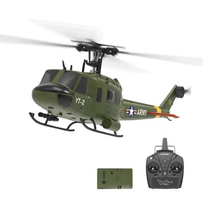 OYDL YU Xiang F07 Bell UH-1 Huey RC Helicopter for Adults, 1/34 2.4G 6CH Brushless Direct-Drive 3D/6G Flybarless Advanced RTF RC Helicopter with Optical Flow Positioning - 1PCS Battery
