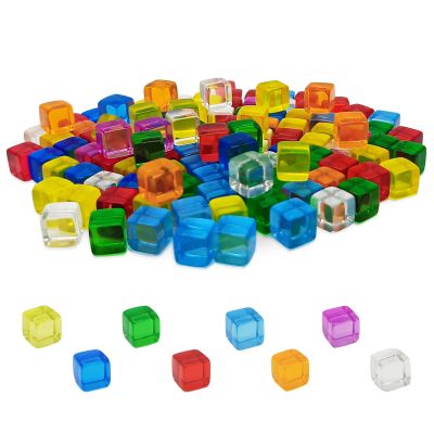 160 Pcs 8 Colors Blank Dice, 7.5mm Mini Acrylic Cubes for DIY Customization, Board Game Pieces, Tabletop Gaming Tokens, Card Game Counters, Assorted Color No Hole Dice Beads