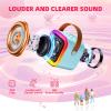 Kinglucky Mini Karaoke Machine for Kids, 2025 TOP Birthday Gifts Ideas for 3-12 Year Old Girls, Christmas Party Gifts Kids' Personal Video Players Accessories with 2 Wireless Microphones - Blue view 3