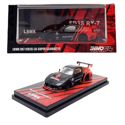 1:64 Scale Diecast Model Car Compatible with LBWK Mazda RX7 FD3S LB-Super Silhouette ADVAN Limited Edition by Inno64 IN64-LBWK-RX7-05