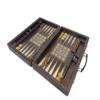 18-inch Premium Leather Backgammon Set for Adults, Crocodile Pattern Faux Leather Covering Vintage Board Game Bag Xmas Gift Ideas for Dad, Husband, Anniversary view 4