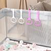 10pcs Walk Assistant Plastic Baby Crib Pull Rings for Baby Pull Up Rings Cot Hanging for Infant Toddler Practice Tool (Pink 10pcs) view 4