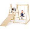 Belleur Multifunctional Indoor Jungle Gym for Toddlers - Wooden Montessori Climbing Set with Slide, Swing, Ladder, Play Platform, Climbing Toy for Toddler 1-6, Indoor Playground Playset Gift for Kids view 1