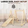 Belleur Multifunctional Indoor Jungle Gym for Toddlers - Wooden Montessori Climbing Set with Slide, Swing, Ladder, Play Platform, Climbing Toy for Toddler 1-6, Indoor Playground Playset Gift for Kids view 3