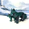 2pcs 3D Printed Wolf, Black and Green Gold Articulated Wolf, Mother and Child Wolf Animal Toy, Fidget ADHD Autism Toy W001-BG view 2