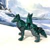 2pcs 3D Printed Wolf, Black and Green Gold Articulated Wolf, Mother and Child Wolf Animal Toy, Fidget ADHD Autism Toy W001-BG view 4