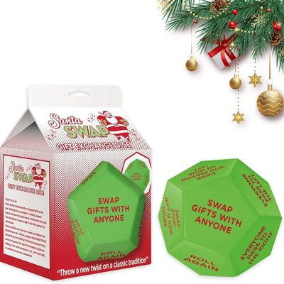 Christmas Theme Gift Swap Dice Game, Fun Holiday Party Game (Polygon Exchange dice (in Color Box))