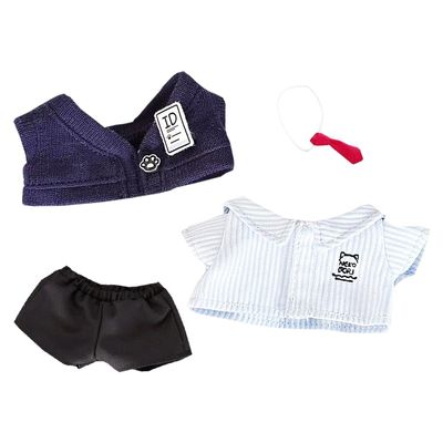 niannyyhouse 10cm 20cm Plush Doll Clothes Striped Shirt Tie Vest Pants Campus Set Stuffed Dolls Dressup (Dark Blue, 10cm)