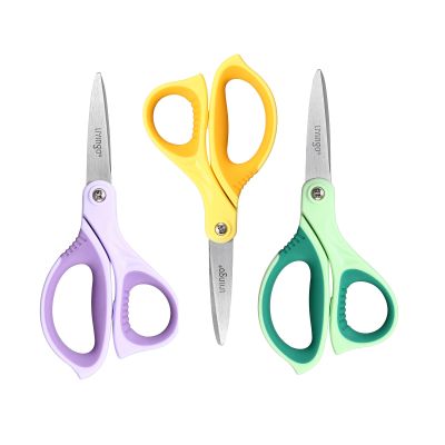 LIVINGO 6 Kids Scissors for School - Pointed Tip Student Scissors for Children Comfortable Grip Craft Cutting Paper, Ages 8-11