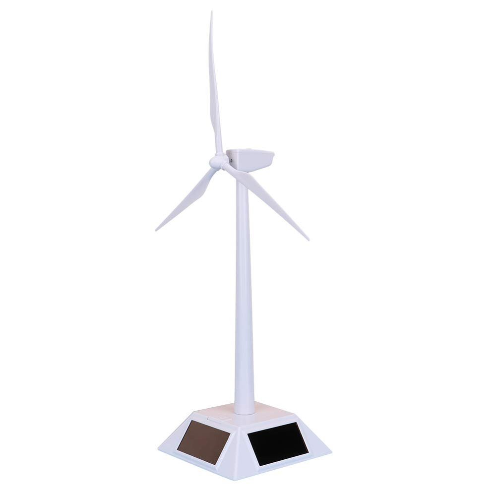 Children Solar Windmill Model Toy for Education, Decor, with Display Stand for Home