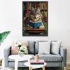 1000 Piece Jigsaw Puzzles for Adults Grey Wolf Jigsaw Puzzle Reading Books 1000 Pieces Puzzles for Challenging Family Activity Game Wolf Wearing Glasses Wall Decor Library DIY Puzzle Gifts view 3
