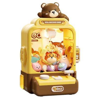 Ckuakiwu Toy Claw Machine for Kids 10 Doll & 10 Egg Cute Claw Machine with Sound Dual Power Mini Vending Machines Party Christmas Birthday Gifts for Kids, Boys & Girls