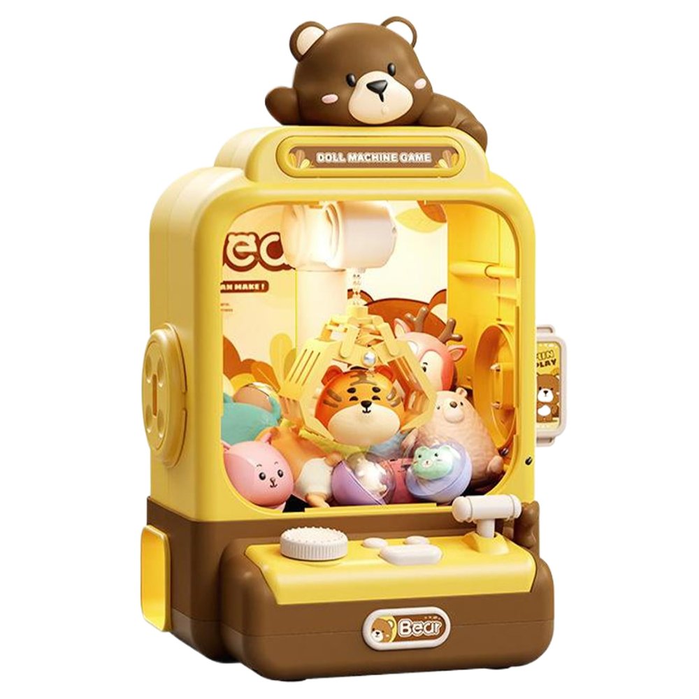 Ckuakiwu Toy Claw Machine for Kids 10 Doll & 10 Egg Cute Claw Machine with Sound Dual Power Mini Vending Machines Party Christmas Birthday Gifts for Kids, Boys & Girls