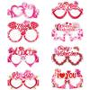 16Pcs Valentines Masks Glasses Party Favors, Theme Party Supplies Dress Up Masks Photo Booth Props Birthday Gifts, Valentines Party Supplies view 2