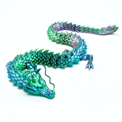 17.7inch 3D Printed Dragon Model,Flexible Executive Desk Animals Toy Statue,Chinese drgon,Movable Joints,Home Office Decor,Interesting Toys for Autism/ADHD,Festival Gifts toco,Fidget Toys (RGB)