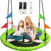 40 Inch Tree Swing for Kids OutdoorSpider Web Tree Swing,850Lb Weight Capacity,900D Oxford Waterproof with Handles, with 71" Adjustable Hanging Strapsfor Backyard, Playground (New Green) view 1