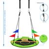 40 Inch Tree Swing for Kids OutdoorSpider Web Tree Swing,850Lb Weight Capacity,900D Oxford Waterproof with Handles, with 71" Adjustable Hanging Strapsfor Backyard, Playground (New Green) view 4