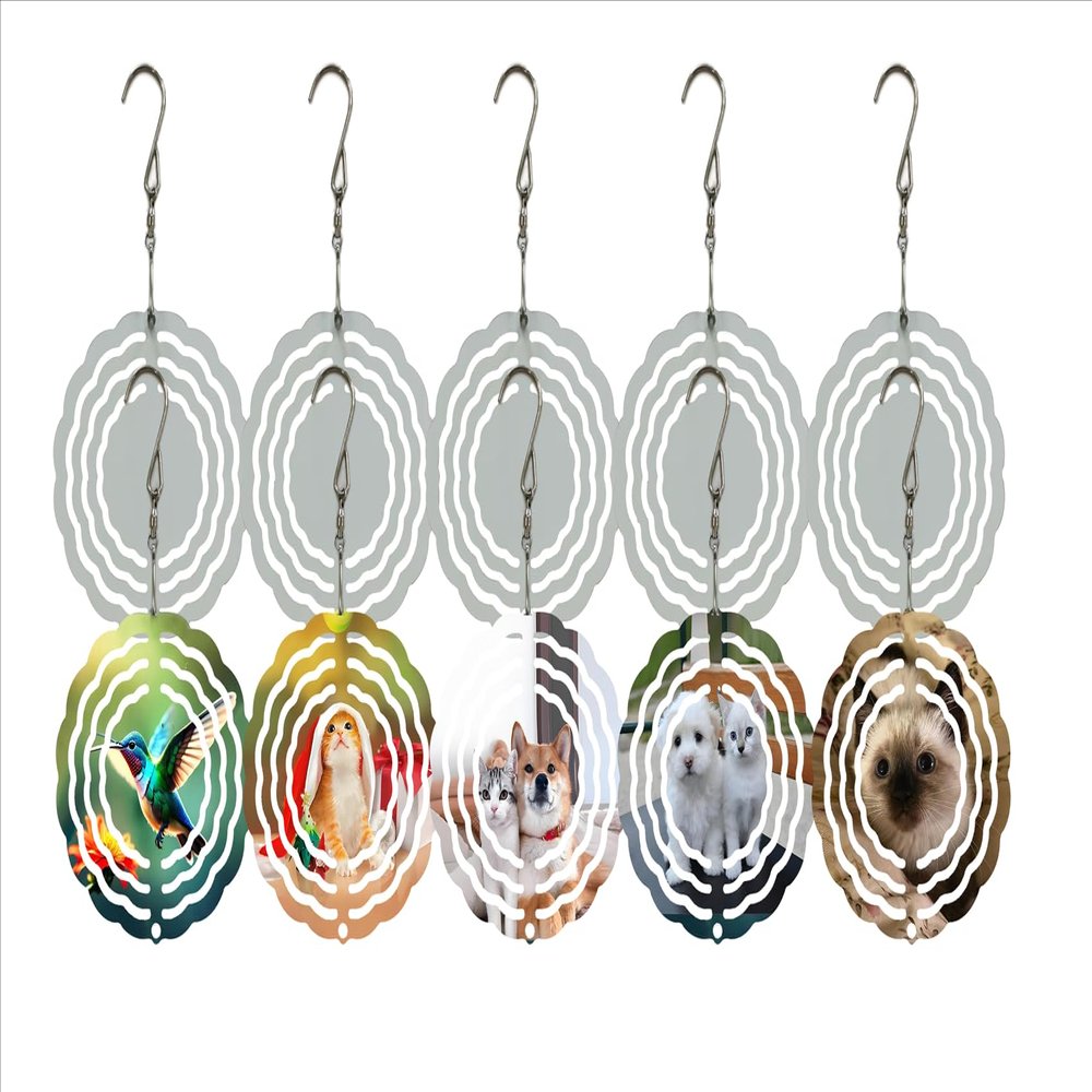 10 Pack Sublimation Wind Spinner Blanks Aluminum Wind Spinners Sublimation Blanks 2.83 Inch (72 mm) for Indoor and Outdoor Ornaments (10)
