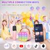 Mini Karaoke Machine Kids Microphone, Haomuren Portable Bluetooth Karaoke Speaker with 2 Wireless Microphones and LED Lights, Christmas Birthday Party Gifts for Kids & Adults view 2
