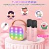 Mini Karaoke Machine Kids Microphone, Haomuren Portable Bluetooth Karaoke Speaker with 2 Wireless Microphones and LED Lights, Christmas Birthday Party Gifts for Kids & Adults view 3