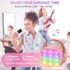 Mini Karaoke Machine Kids Microphone, Haomuren Portable Bluetooth Karaoke Speaker with 2 Wireless Microphones and LED Lights, Christmas Birthday Party Gifts for Kids & Adults view 4