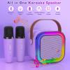Mini Karaoke Machine for Kids, Haomuren Portable Speaker with 2 Wireless Microphones, Christmas Birthday Gifts Girl Singing Karaoke Machine for 3-12+ Year Old, 2025 Karaoke Gifts for Girls (Purple) view 2