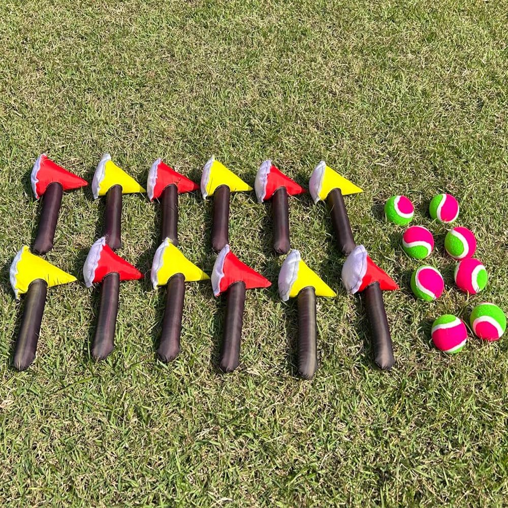 12pcs Fake Axe +8pcs Ball for Inflatable Axe Throwing Game