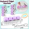 2 Pcs Keyboard Fidget Toy, Keyboard Fidget Keychain 4-in-1 Keyboard Decompression Button Finger Clicker Toys, Button Stress Relief Fidget Gifts for Adult to Relief Stress (Purple) view 2
