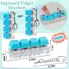 2 Pcs Keyboard Fidget Toy, Keyboard Fidget Keychain 4-in-1 Keyboard Decompression Button Finger Clicker Toys, Button Stress Relief Fidget Gifts for Adult to Relief Stress (Blue) view 2