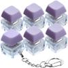 6 Pack Keyboard Fidget Toy, Keyboard Fidget Keychain Keyboard Decompression Button Finger Clicker Toys, Button Stress Relief Fidget Gifts for Adult to Relief Stress (Purple) view 1