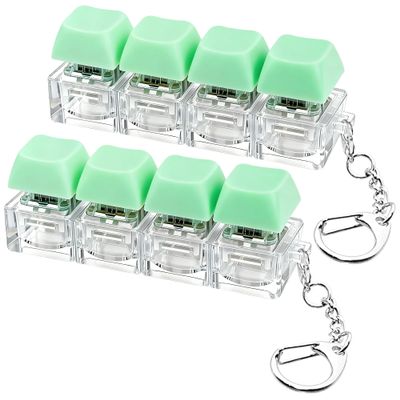 2 Pcs Keyboard Fidget Toy, Keyboard Fidget Keychain 4-in-1 Keyboard Decompression Button Finger Clicker Toys, Button Stress Relief Fidget Gifts for Adult to Relief Stress (Light Green)