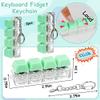 2 Pcs Keyboard Fidget Toy, Keyboard Fidget Keychain 4-in-1 Keyboard Decompression Button Finger Clicker Toys, Button Stress Relief Fidget Gifts for Adult to Relief Stress (Light Green) view 2