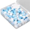 Hair Beads for Kids Girls, Hair Beads for Braids with Adjustable Hair Braider and Storage Box 74pcs Plastic Decorative Hair Beads for Parties and Weddings (Light Blue) view 3