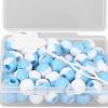 Hair Beads for Kids Girls, Hair Beads for Braids with Adjustable Hair Braider and Storage Box 74pcs Plastic Decorative Hair Beads for Parties and Weddings (Light Blue) view 4