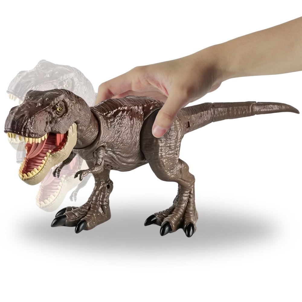 Liberty Imports T-Rex Rampaging Tyrannosaurus Rex Dinosaur Attack Action Figure - 21 Jurassic Dino with Lights, Chomp & Roar Play Toy for Kids