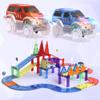 Playmags Magnetic Tiles Race Track Set - 200 Piece STEM Engineering Building Blocks with 2 LED Race Cars, Educational Magnet Toy for Kids view 4