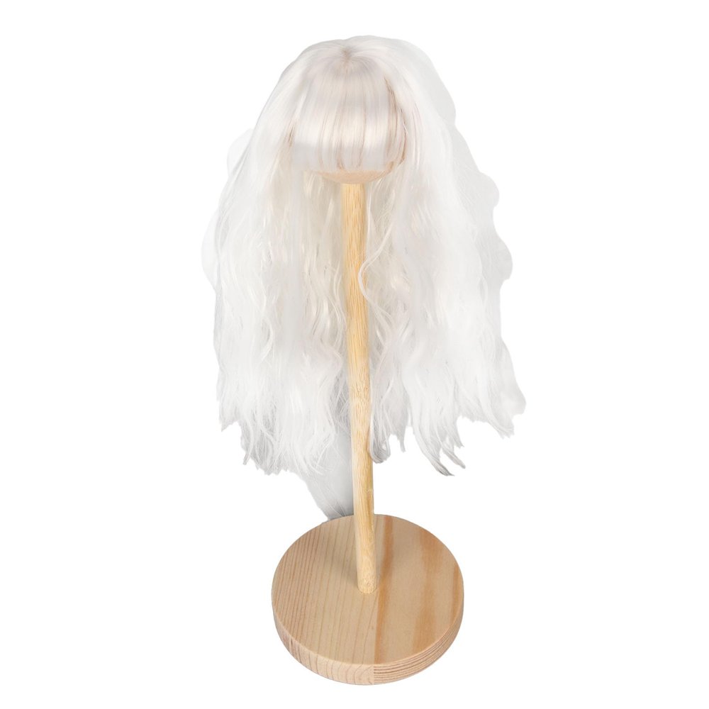 1/6 Doll Wig, High Temp Silk Hair, Long Curly Style, Easy Styling and Maintenance, with Wig Only, for 15.5 17cm Doll Heads (Moon White)