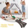 ibasenice 2pcs Flexible Train Track for Boy Girl Unique Deformation Design Creative Play for Imaginative Fun Compatible with Major Train Brands for Space Toys and view 3